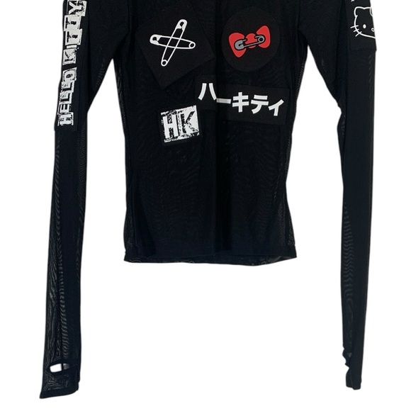 Dolls Kill Hello Kitty Mesh Long Sleeve Shirt Size Small NWOT - Picture 4 of 8